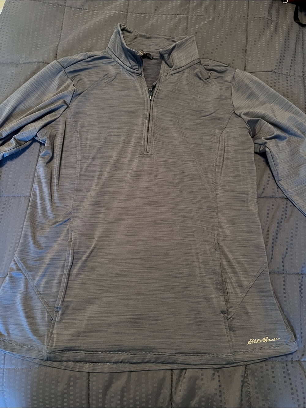 Eddie Bauer Women's Charcoal Gray Lightweight Quarter-Zip Shirt Jacket